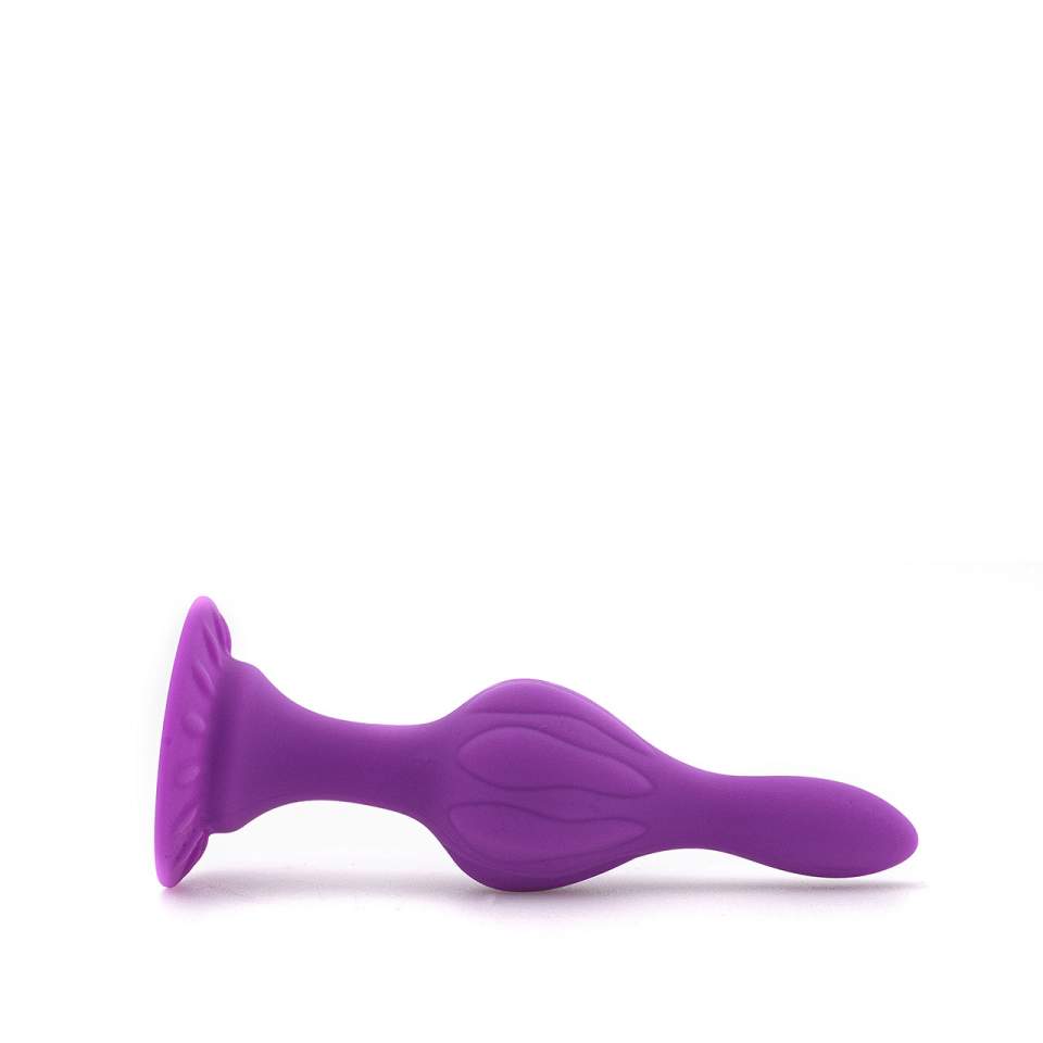 Fioletowy dwustopniowy korek analny z silikonu – średnica 3 cm