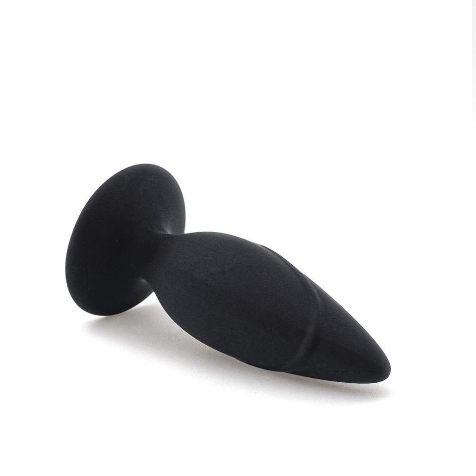 Czarny spiczasty korek analny z silikonu dla par – 3 cm