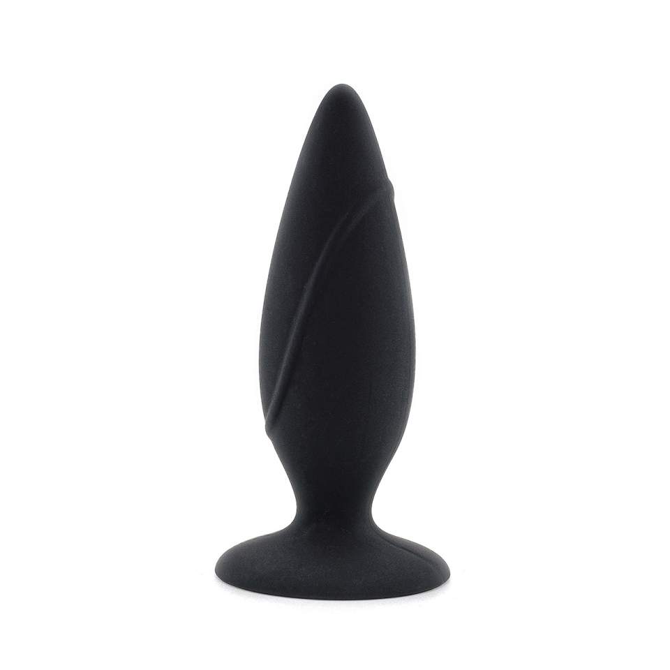 Czarny spiczasty korek analny z silikonu dla par – 3 cm