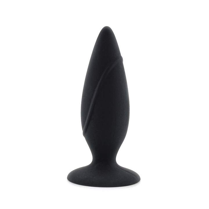 Czarny spiczasty korek analny z silikonu dla par – 3 cm