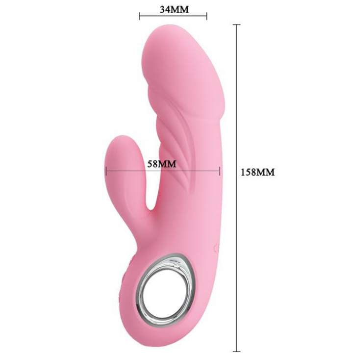 Silikonowy wibrator i stymulator łechtaczki w jednym – Pretty Love Carina – 7 trybów pracy