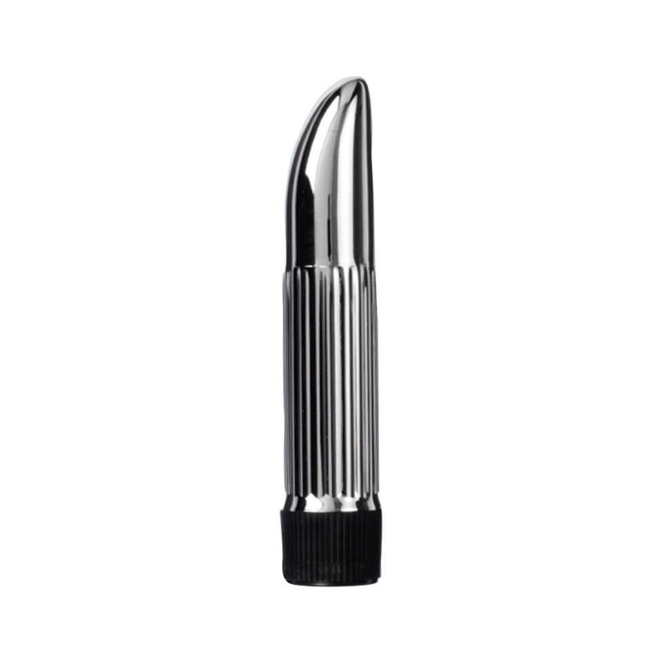 Srebrny mini wibrator z PCV w kształcie palca – 11,5 cm