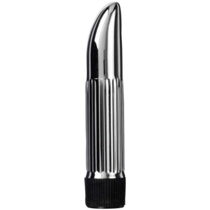 Srebrny mini wibrator z PCV w kształcie palca – 11,5 cm