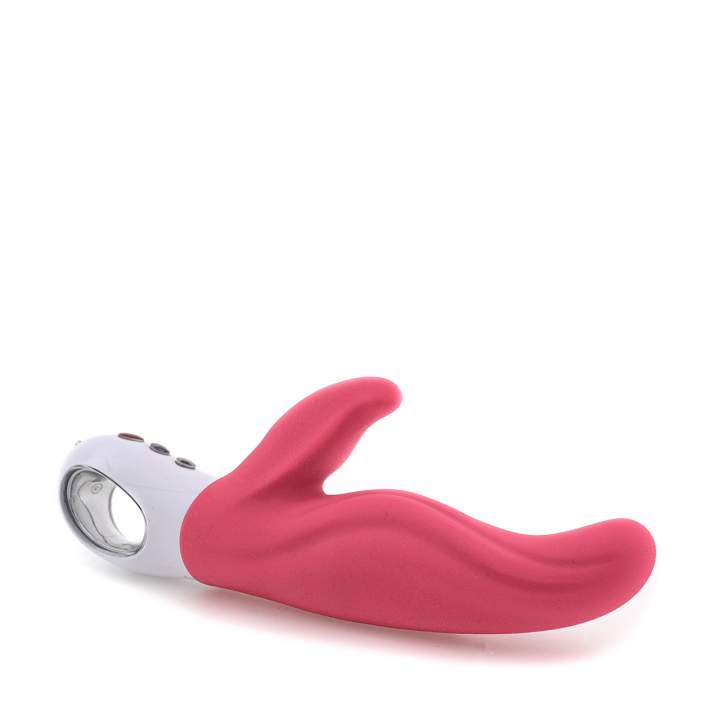 Czerwony silikonowy wibrator Fun Factory Lady BI ze stymulacją łechtaczki