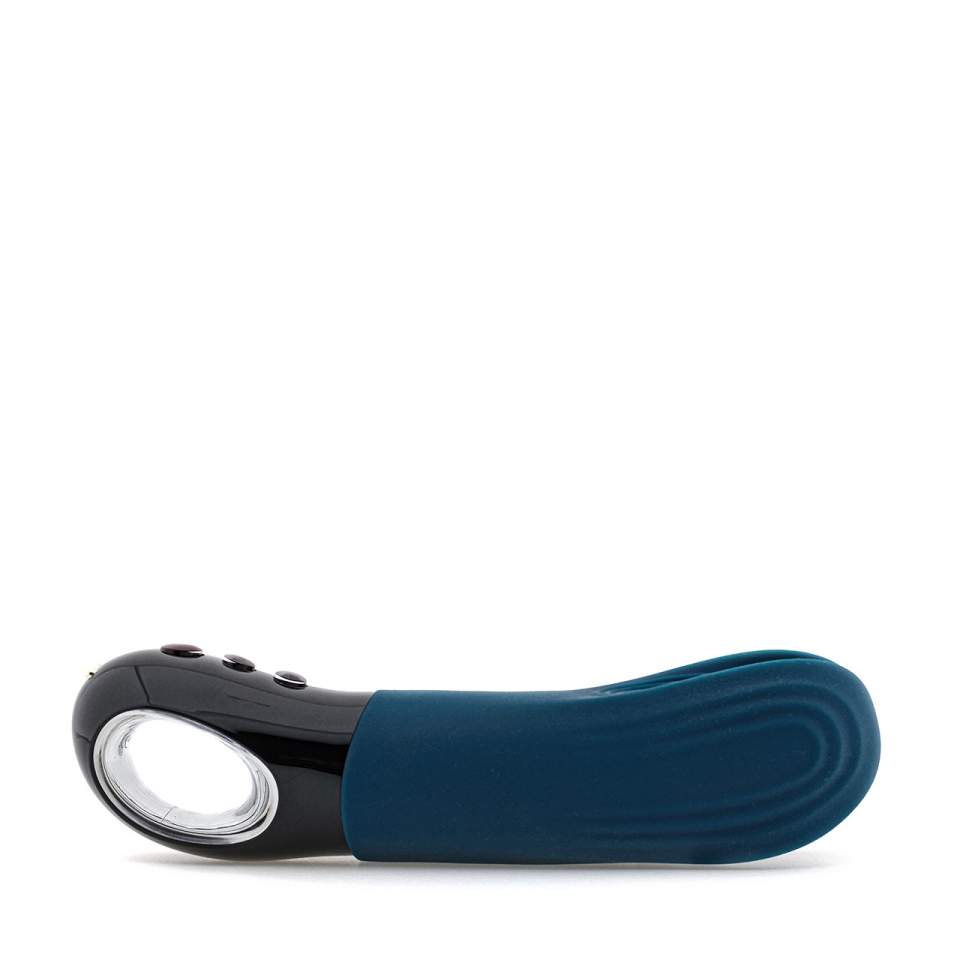 Niebieski silikonowy masturbator Manta Fun Factory – 6 funkcji wibracji 
