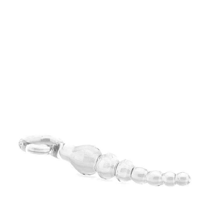 Transparentne szklane dildo z ergonomicznym pierścieniem