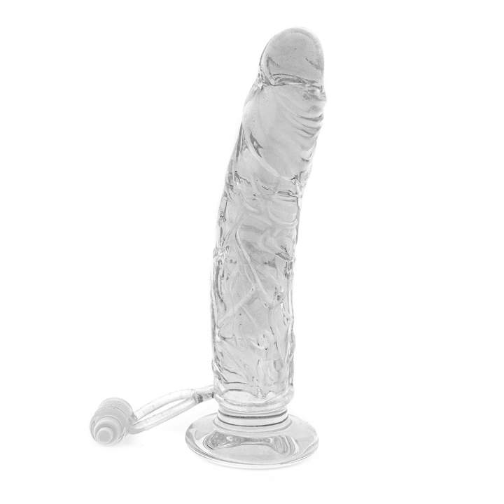 Przezroczysta nakładka realistyczna na penisa z wibracjami – przedłużenie 2,5 cm