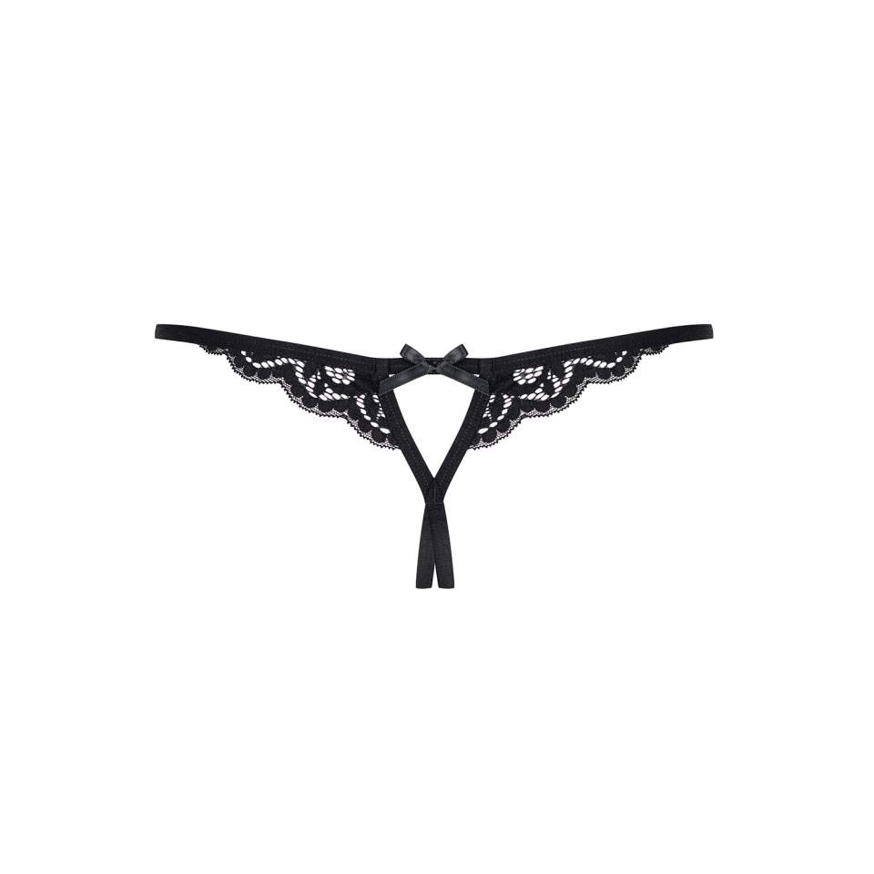 Unikatowe otwarte czarne stringi Obsessive 831-THC-1