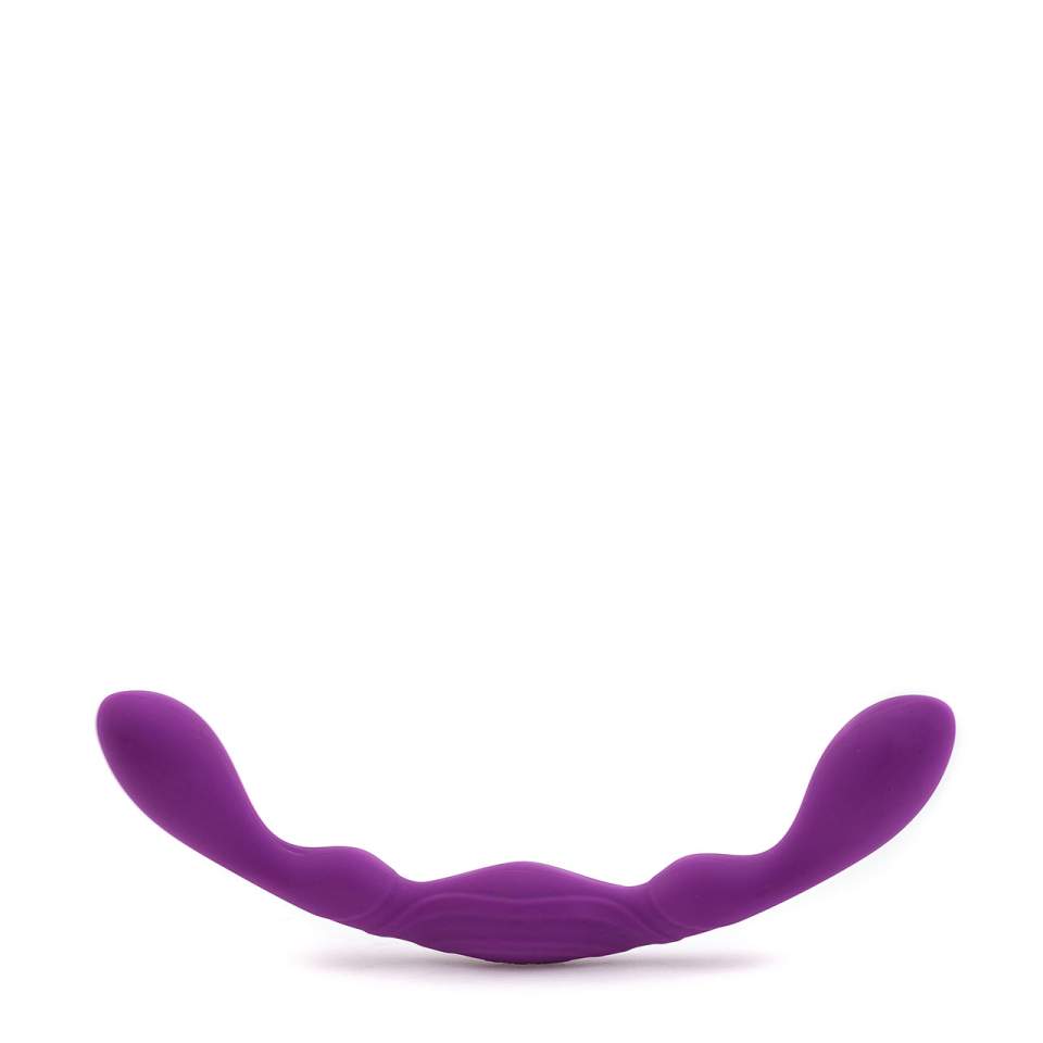 Fioletowe silikonowe dildo dwustronne do stymulacji punktu G i prostaty