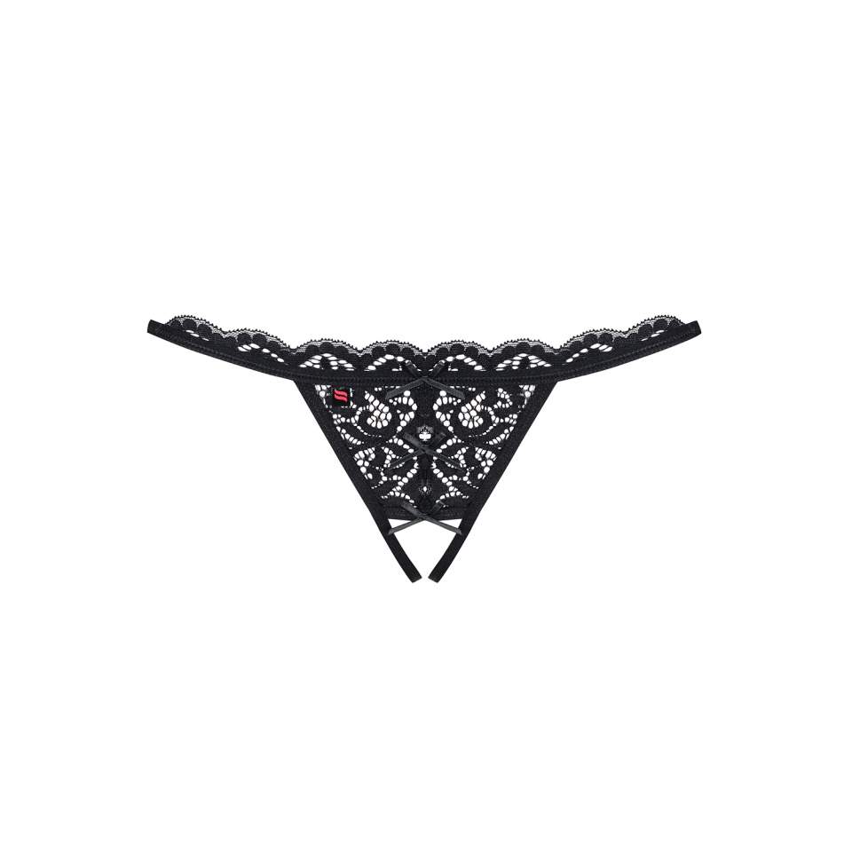Unikatowe otwarte czarne stringi Obsessive 831-THC-1