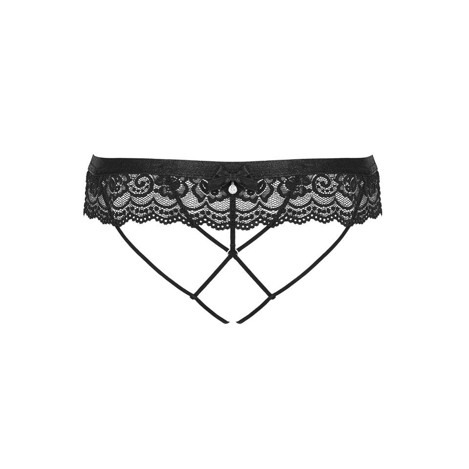 Czarne eleganckie figi otwarte Obsessive 854-PAC-1