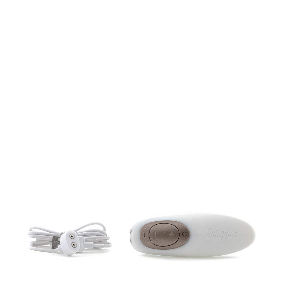 Biały silikonowy wibrator dla par z technologią próżniową Satisfyer Pro 4