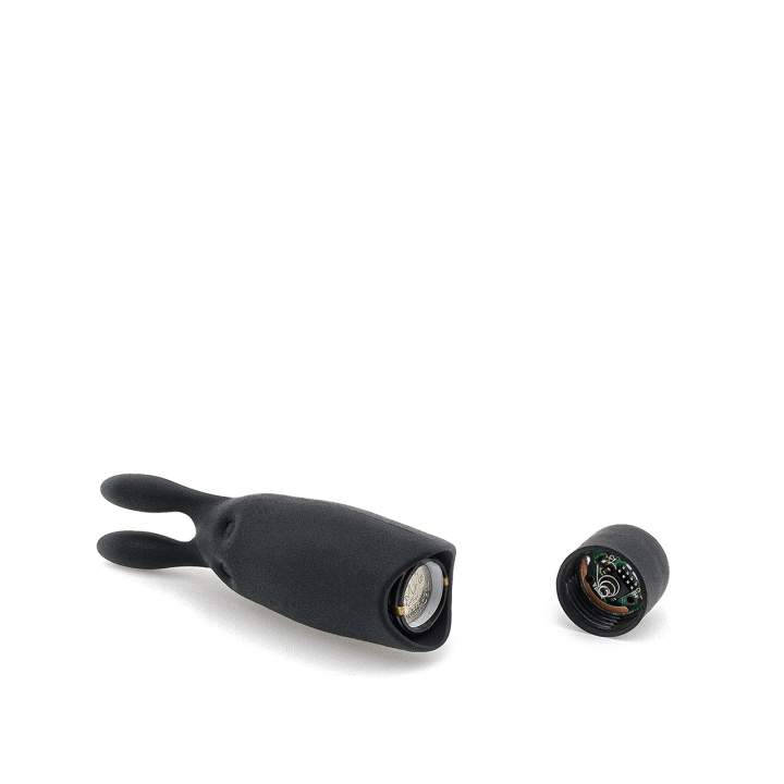Mały silikonowy minimalistyczny masażer w kolorze czarnym – 8,5 cm