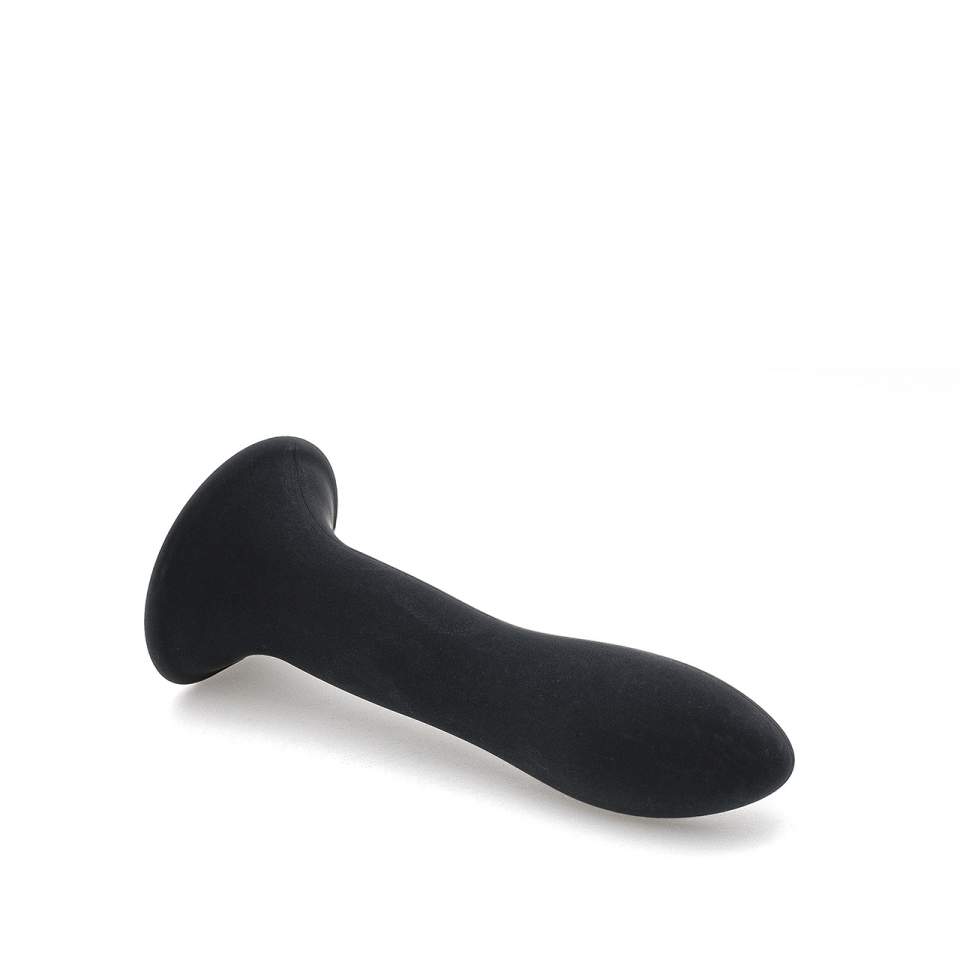 Małe termoaktywne dildo w czarnym kolorze z przyssawką