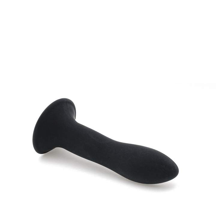 Małe termoaktywne dildo w czarnym kolorze z przyssawką