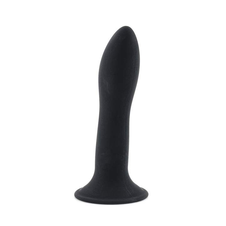 Małe termoaktywne dildo w czarnym kolorze z przyssawką