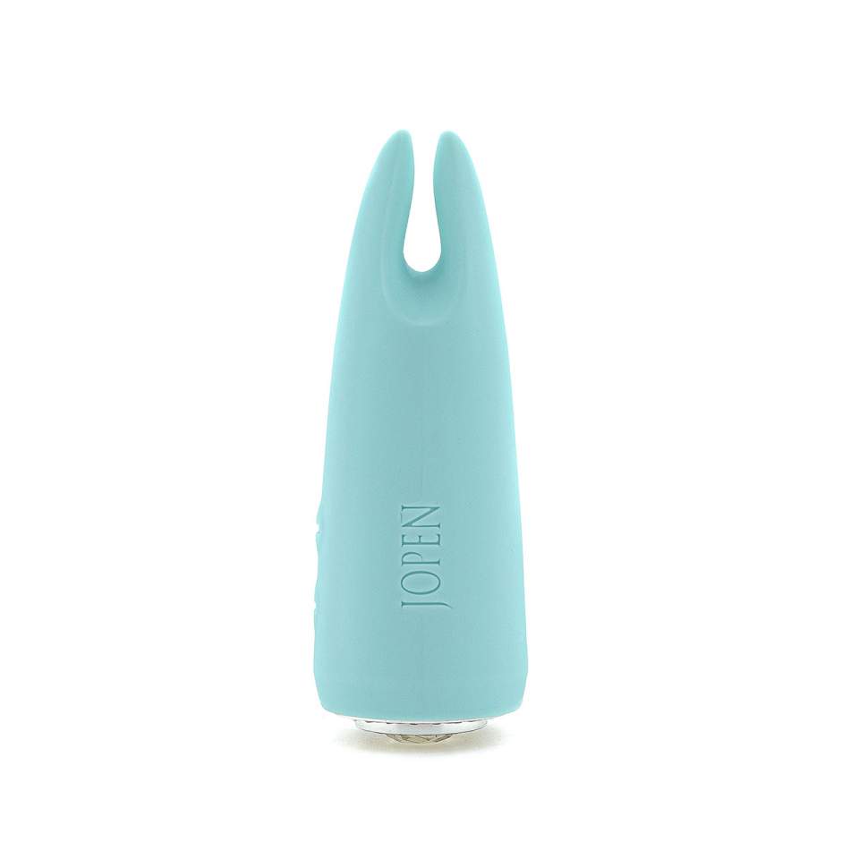 Elegancki niebieski masażer łechtaczki z dwoma końcówkami - 12 funkcji wibracji