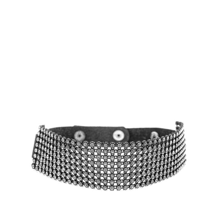 Czarna obroża/choker zdobiona kryształkami