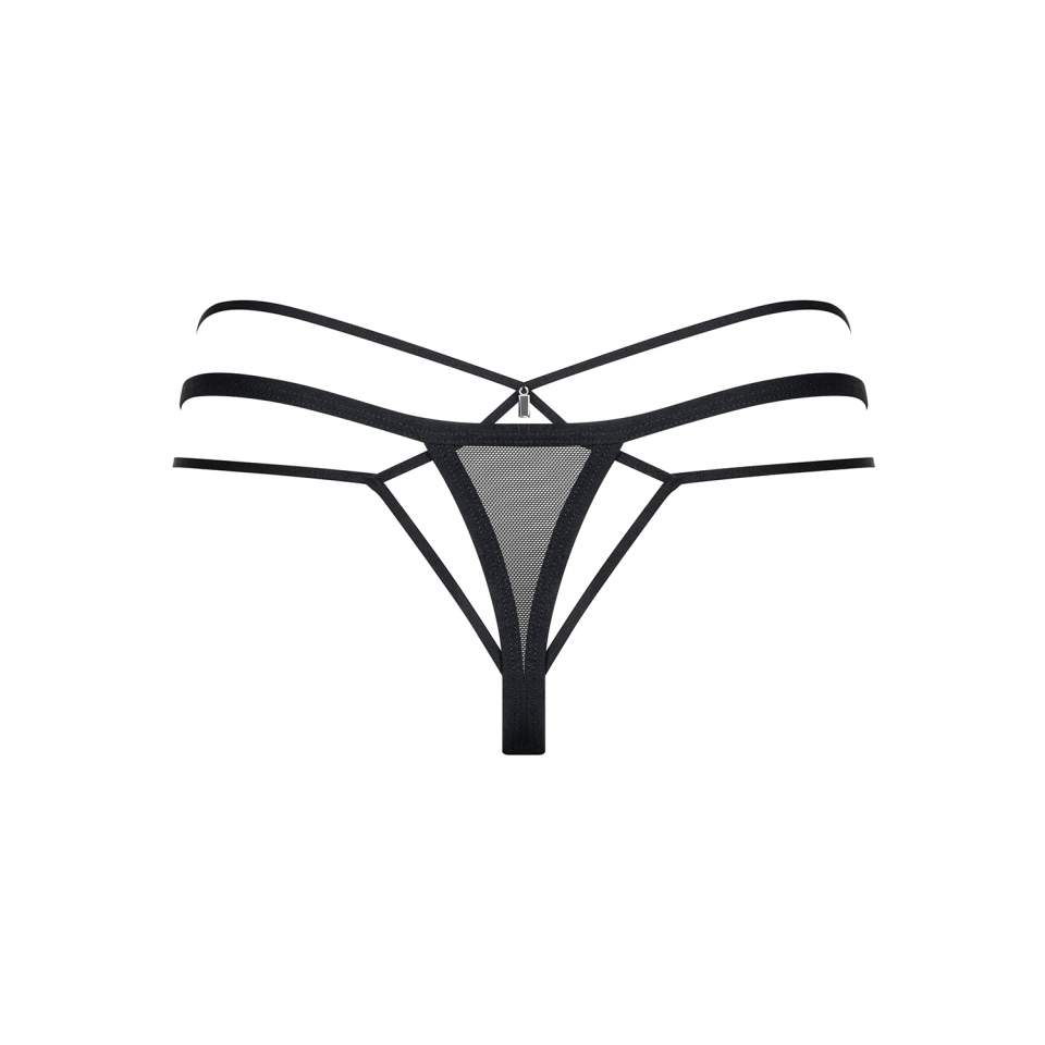 Ekstrawaganckie czarne stringi Obsessive 875-THO-1