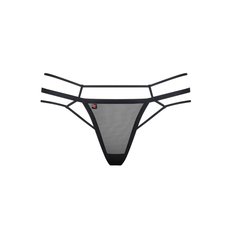 Ekstrawaganckie czarne stringi Obsessive 875-THO-1