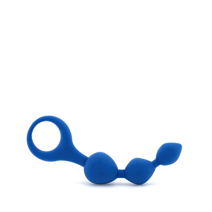 Niebieskie silikonowe koraliki analne – średnica 2,7 cm