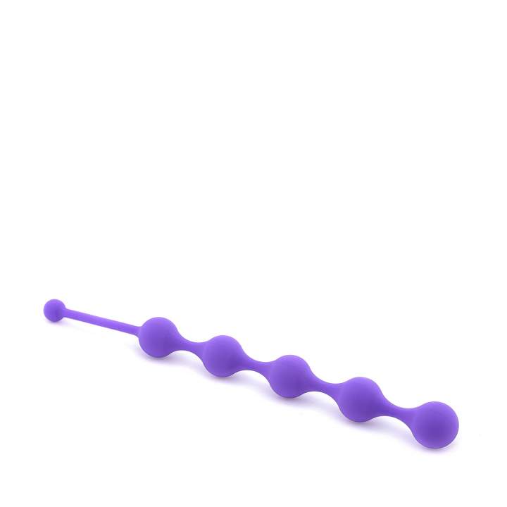 Fioletowe podłużne koraliki analne wykonane z silikonu – długość 24 cm