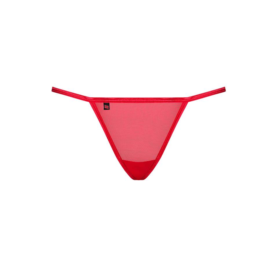 Fikuśne czerwone stringi Obsessive Giftella