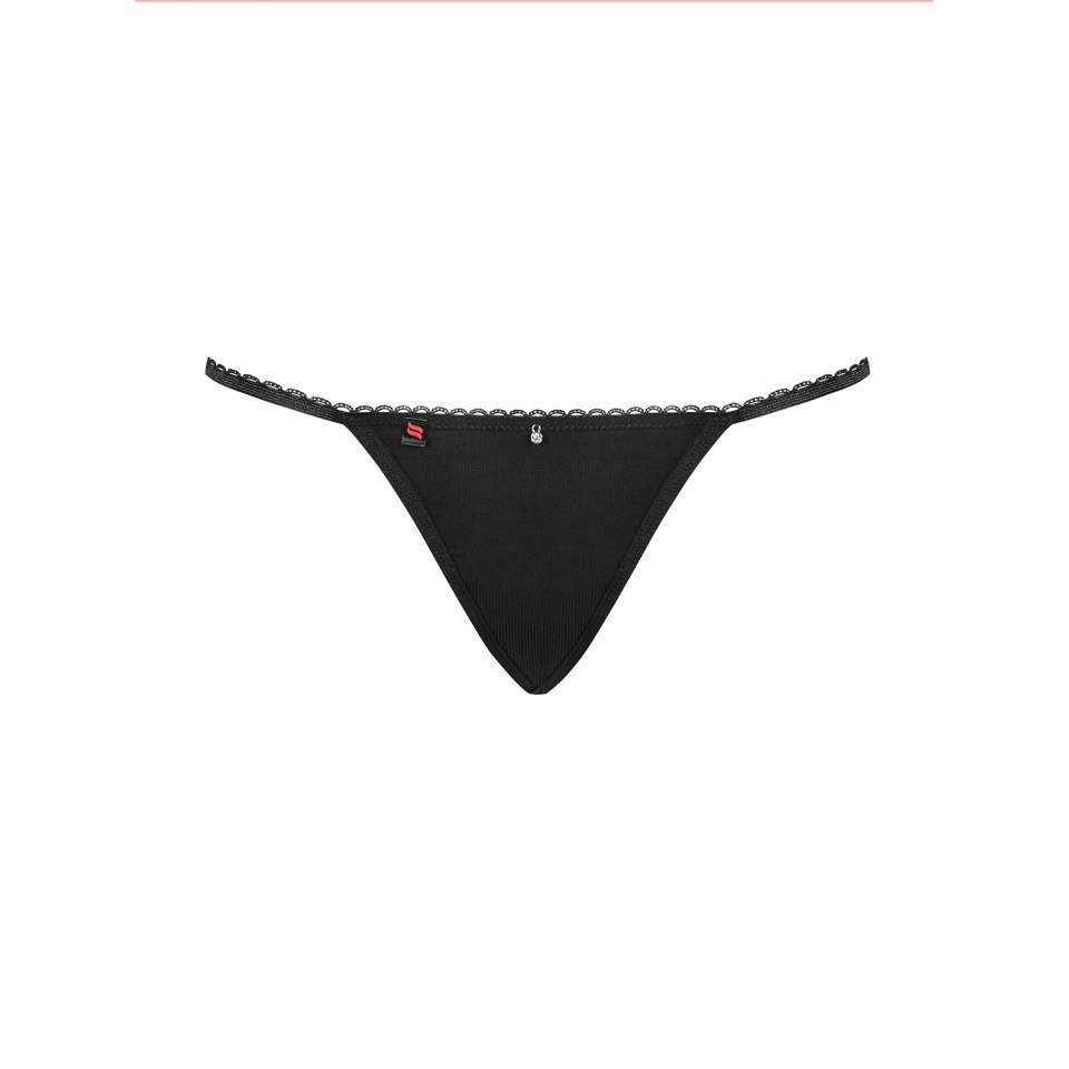 Minimalistyczne, delikatne czarne stringi Obsessive Chiccanta