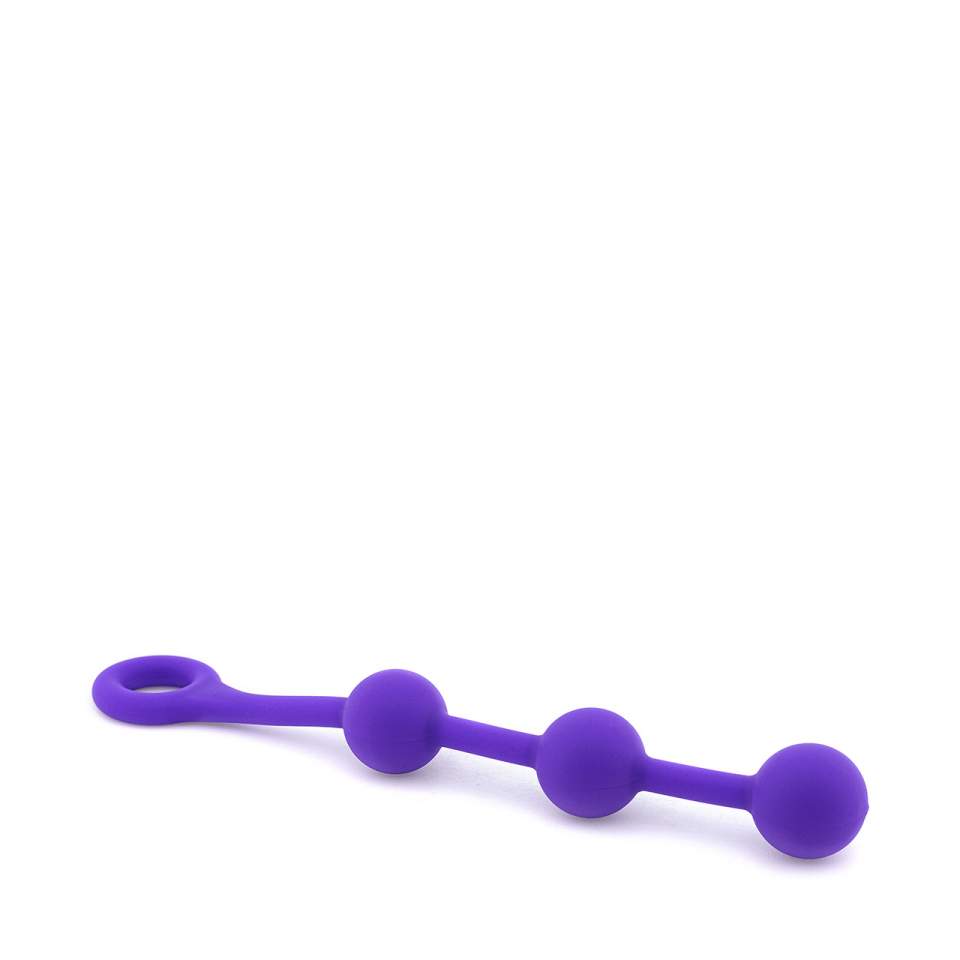 Fioletowe silikonowe koraliki analne – długość 38 cm