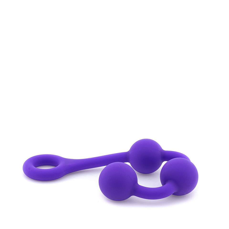 Fioletowe silikonowe koraliki analne – długość 38 cm