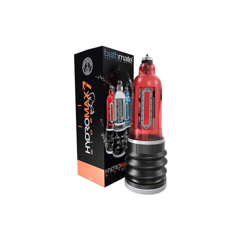 Czerwona pompka wodna do penisa od Bathmate Hydromax 7 Wide Boy Brilliant