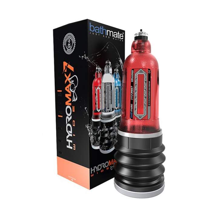 Czerwona pompka wodna do penisa od Bathmate Hydromax 7 Wide Boy Brilliant