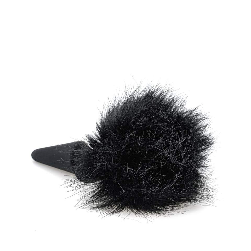 Czarny silikonowy korek analny z czarnym króliczym ogonem - średnica 4 cm