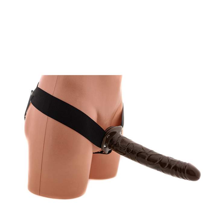 Realistyczny brązowy strap-on proteza penisa na gumce dla panów - 25 cm