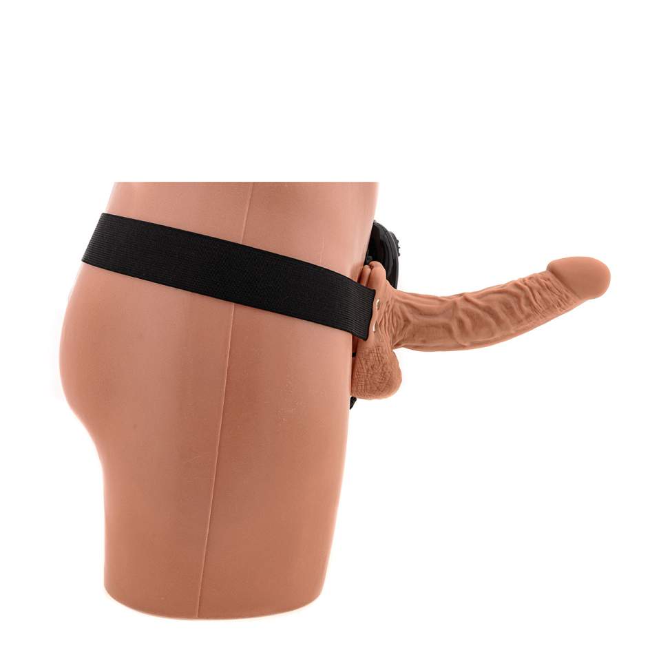 Realistyczna cielista proteza penisa strapon z wibracjami – 19 cm