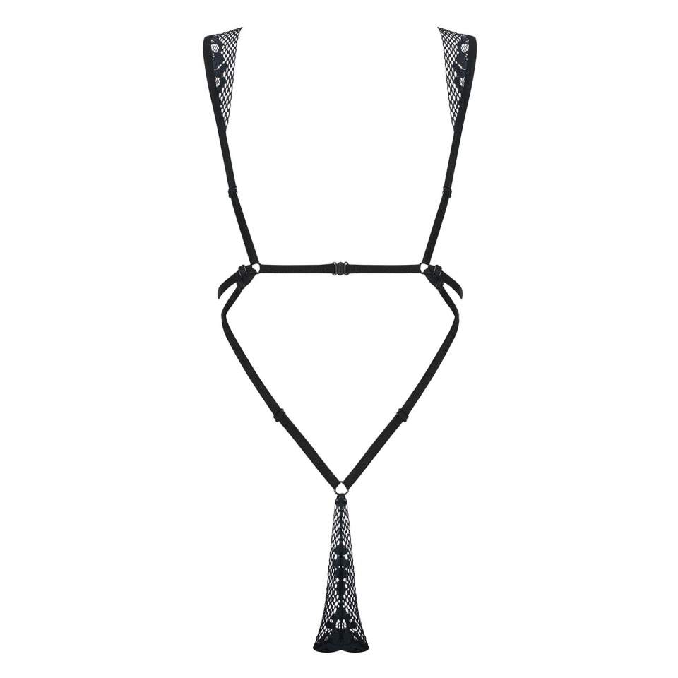 Koronkowe czarne body Obsessive Figurea