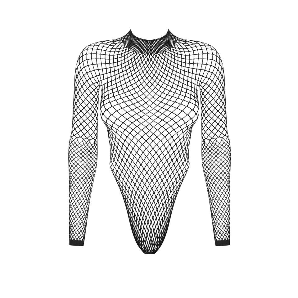 Czarne siateczkowe body Obsessive B125