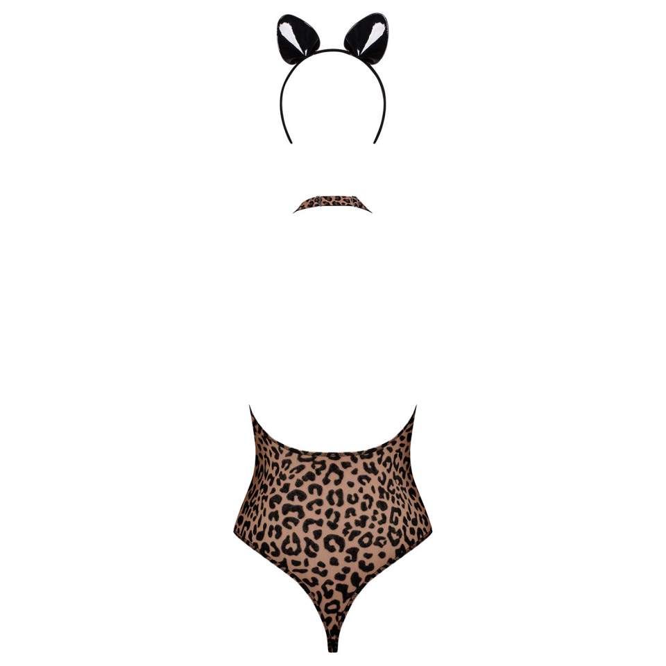 Body Obsessive Leocatia w panterkę + opaska z uszami