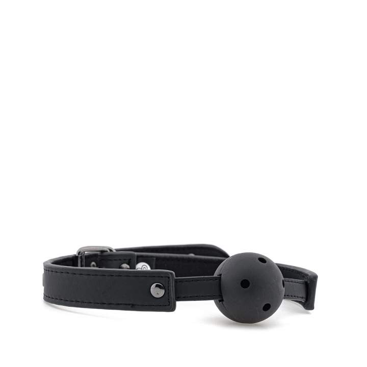 Czarny metalowy knebel z otworami powietrznymi – 4,5 cm