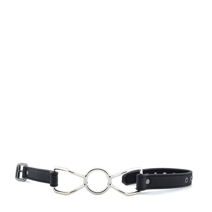 Czarny metalowy knebel w kształcie pierścienia  – 4,1 cm