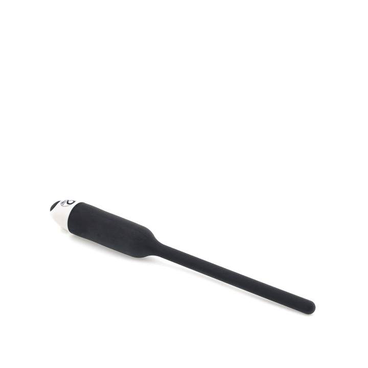 Czarny silikonowy dilator z wibracjami