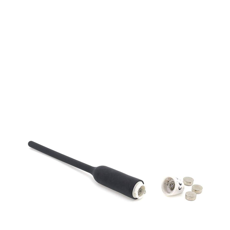 Czarny silikonowy dilator z wibracjami