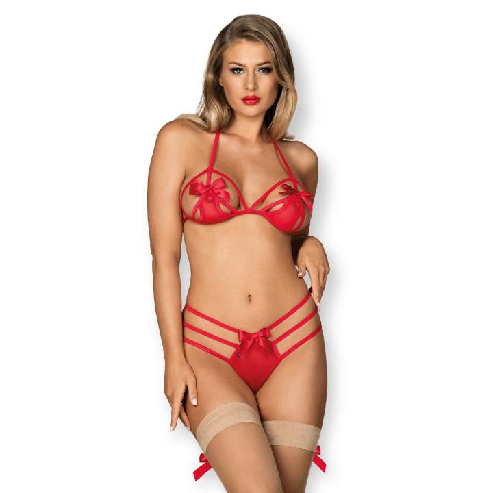 Komplet Obsessive Giftella, sexy łączy biustonosz ze stringami