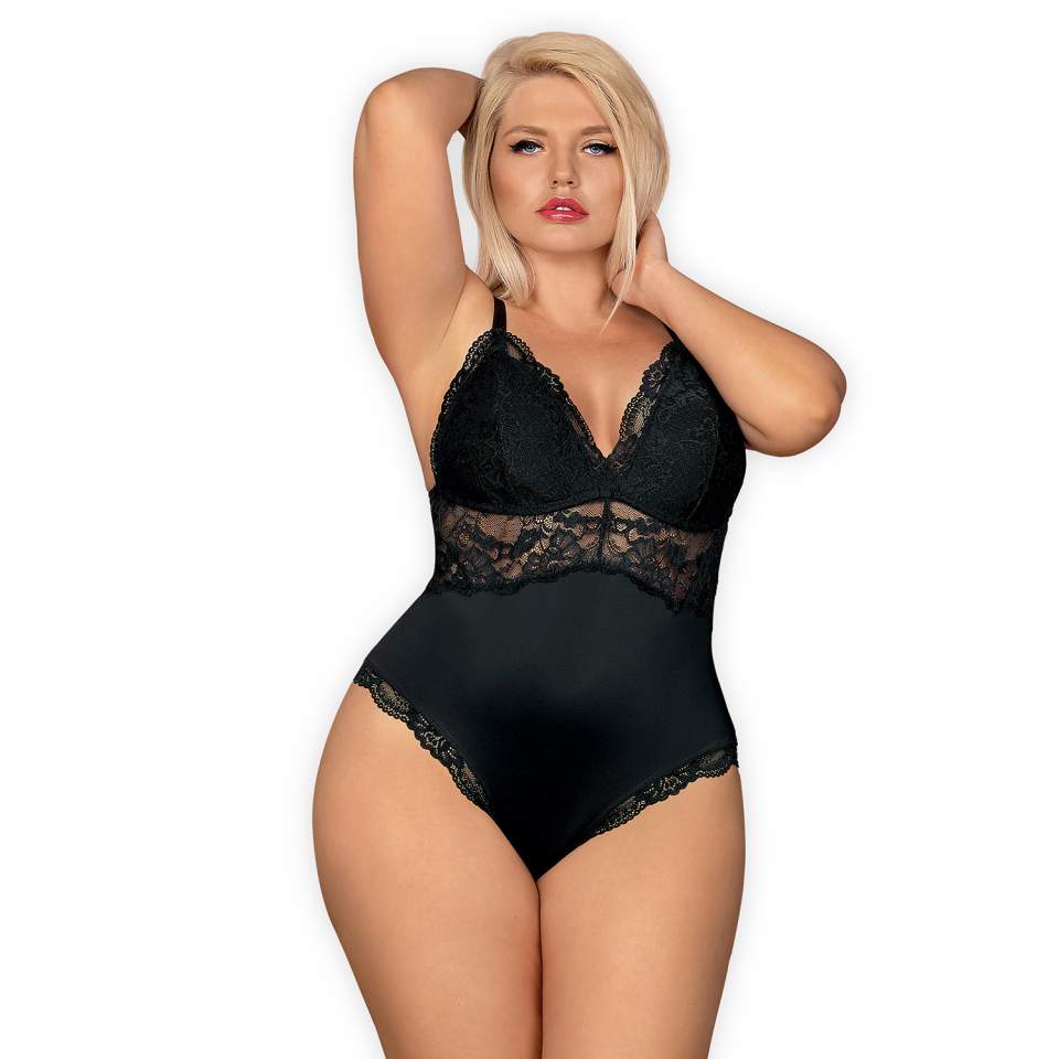 Body Obsessive 810-TED-1 – czarne z koronkową wstawką