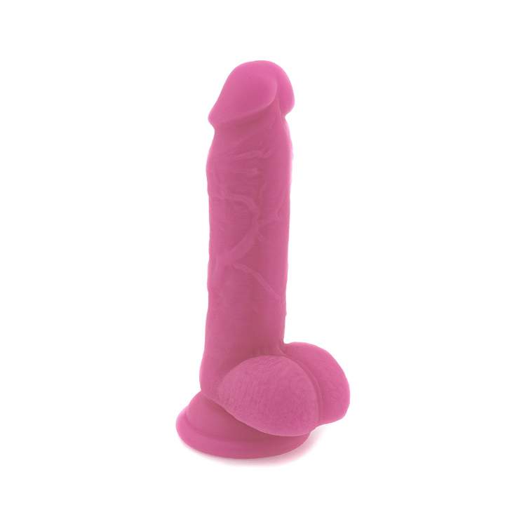 Silikonowe dildo w kolorze różowym - 7"