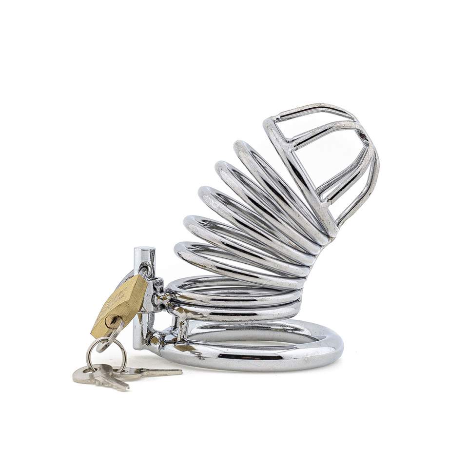 Metalowa klatka na penisa z kłódką - 4,5 cm