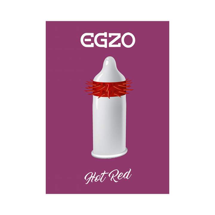 Egzo Hot Red prezerwatywa z wypustkami 1 sztuka