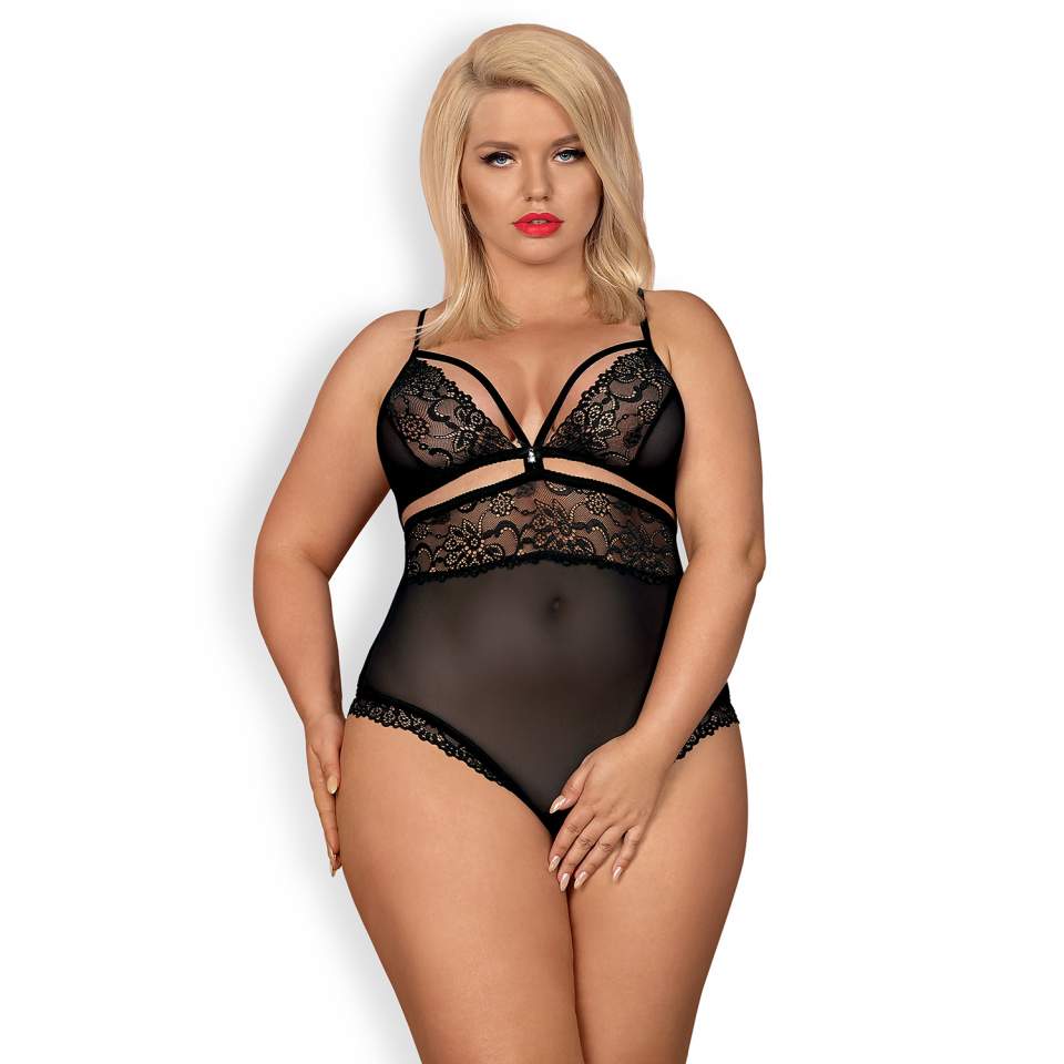 Czarne otwarte Body Obsessive 838-TED-1, wyjątkowo kobiece