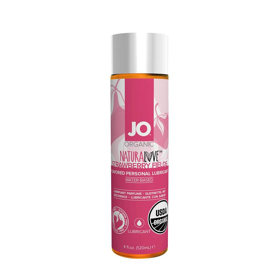 Organiczny lubrykant jadalny – JO – o smaku truskawki – 120 ml