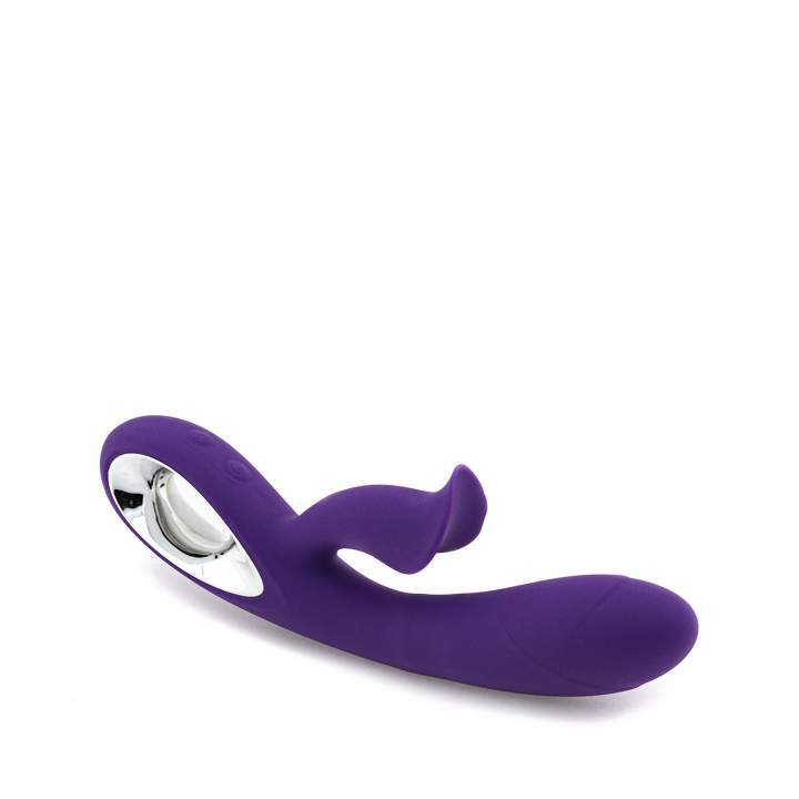 Fioletowy wibrator króliczek z ergonomiczną rączką – 19,5 cm